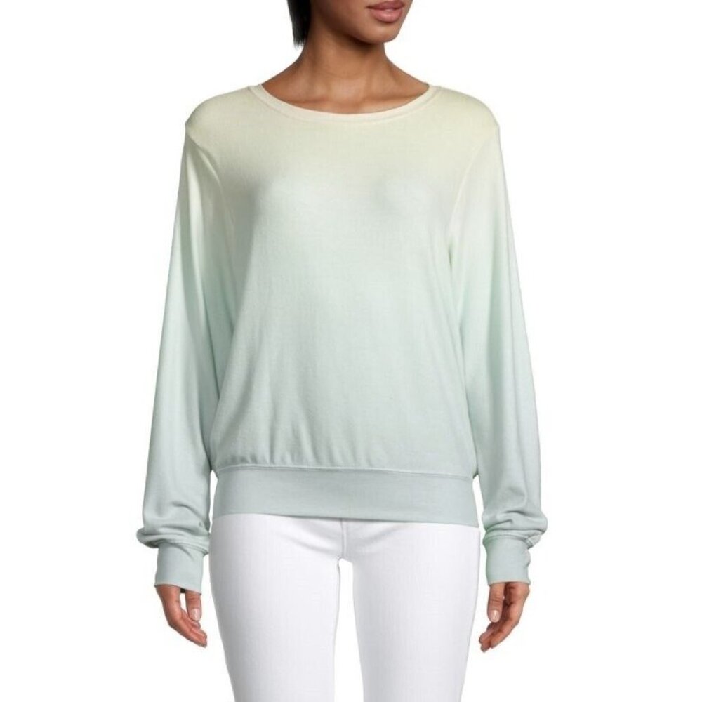 NWT Wildfox XL Shore Ombre Yellow Green Baggy Beach Jumper Sweatshirt 115757